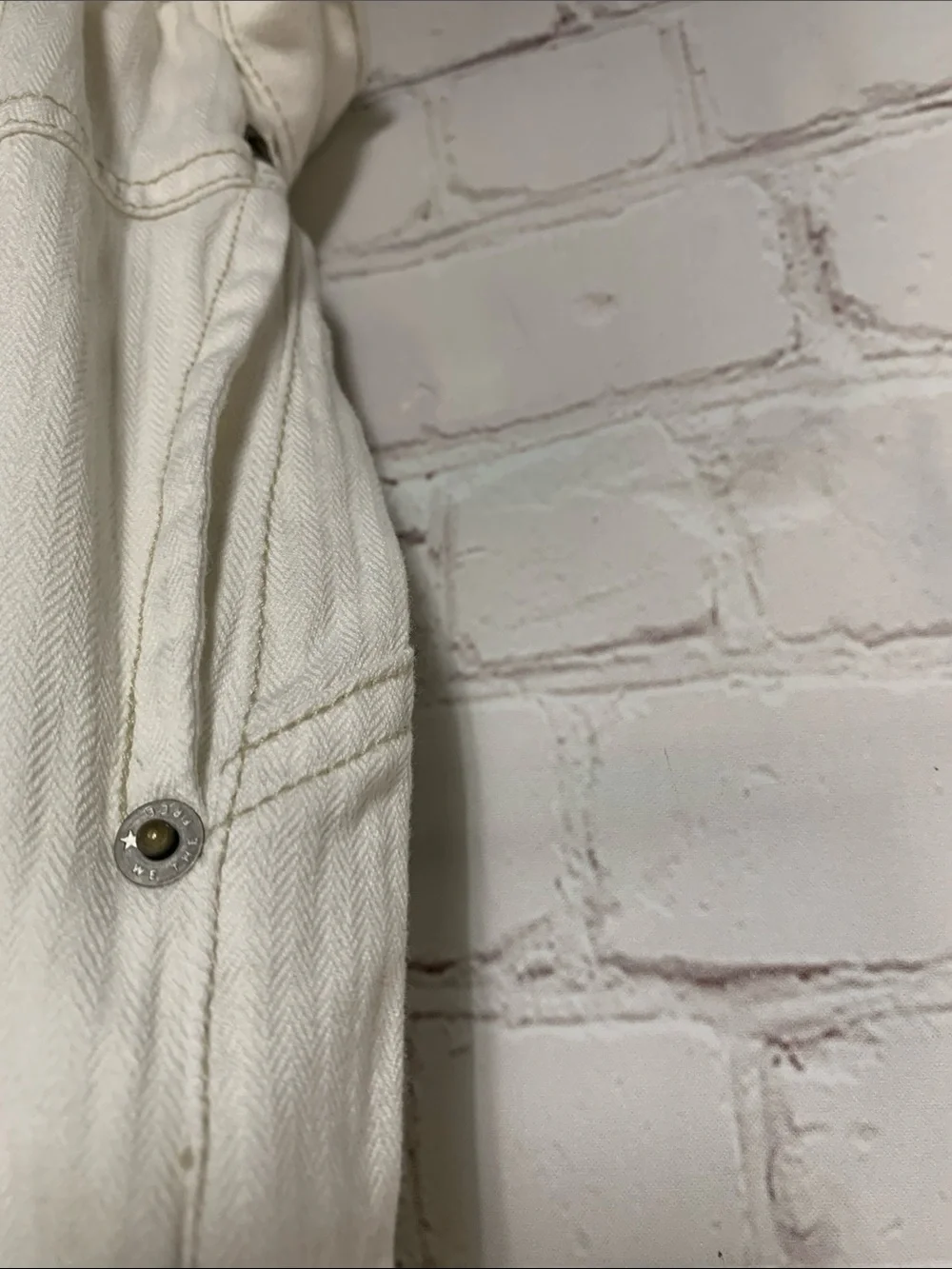Free People White Cotton Sloane Wide Leg Belted Denim Pants Size L - Picture 7 of 8